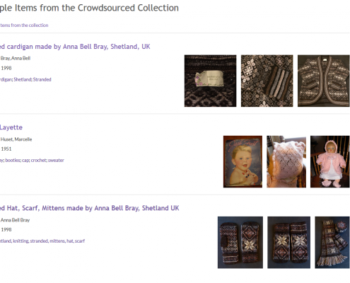 Screen Shot of the crowdsourced collection interface.