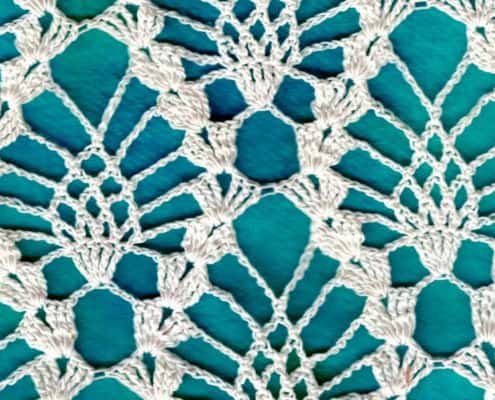 Crochet on a teal background