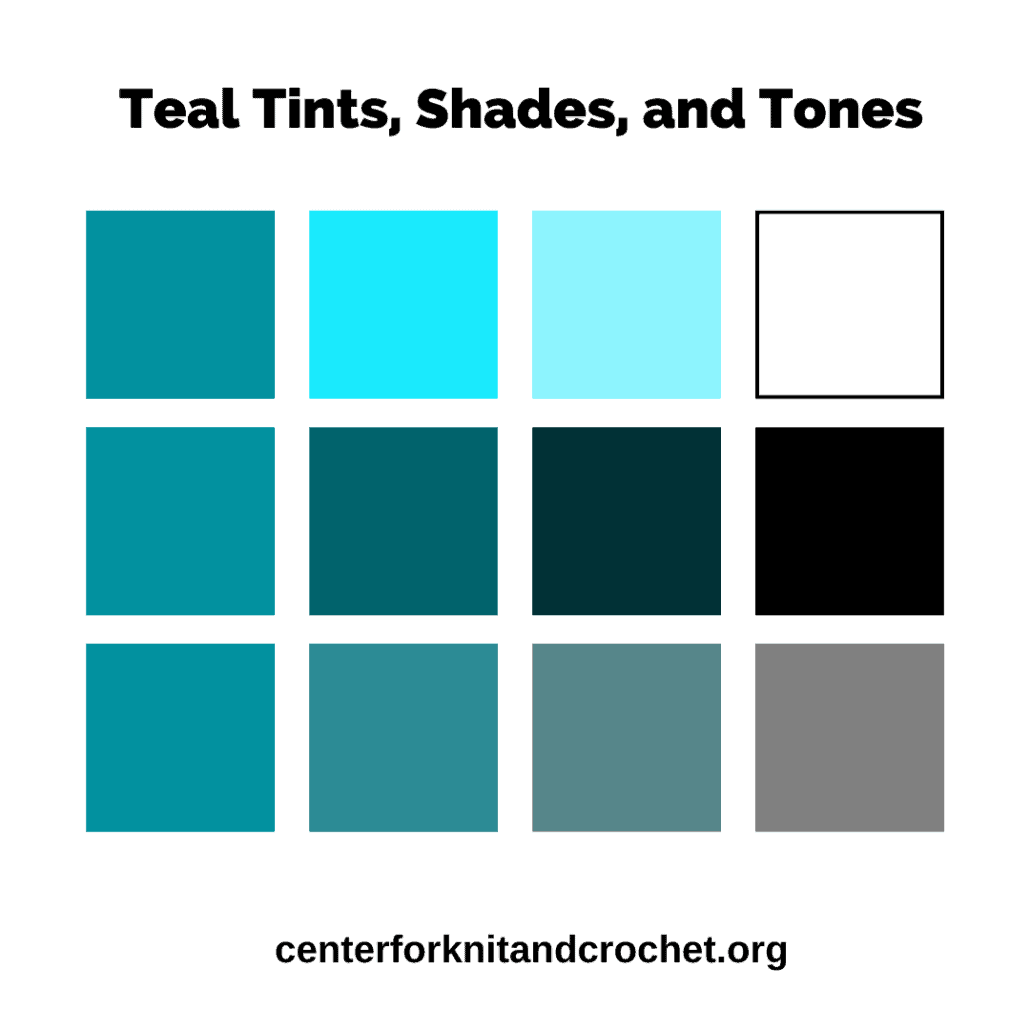 A color palette with tints, shades, and tones of CKC's teal blue