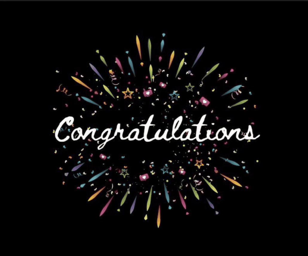 illustration of a firework with the word congratulations
