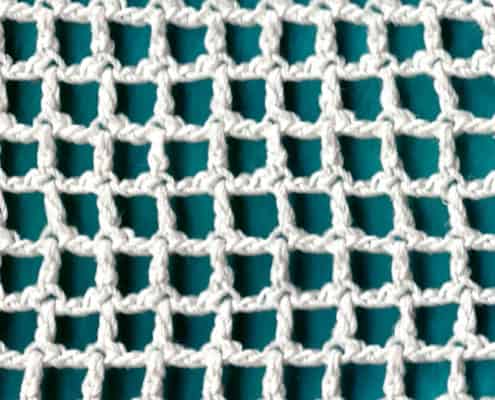 Simple crochet on a teal background