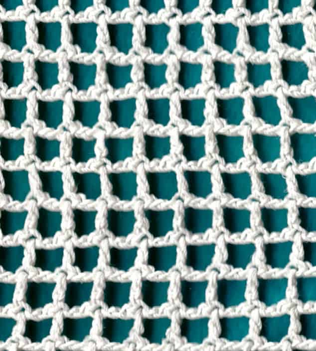 Simple crochet on a teal background