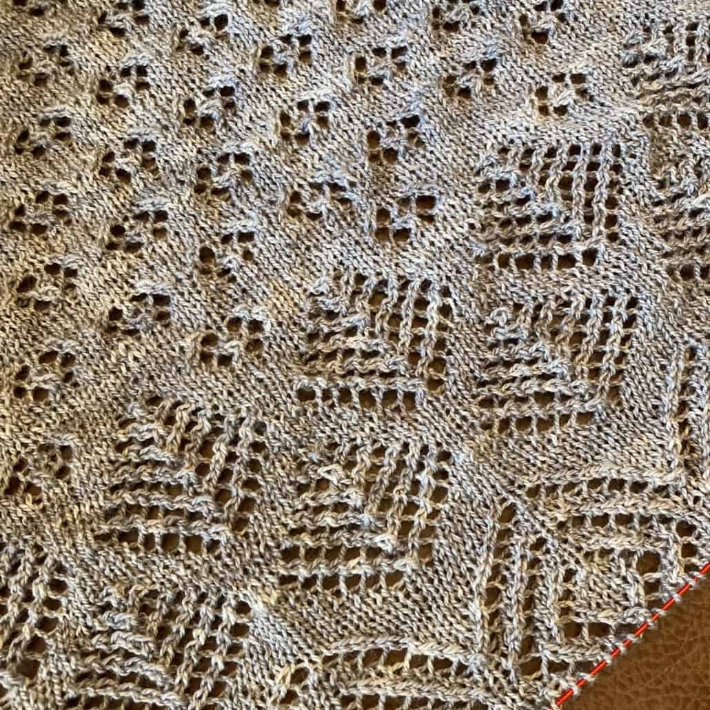 Lace knit shawl