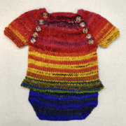 A suit of rainbow baby clothes